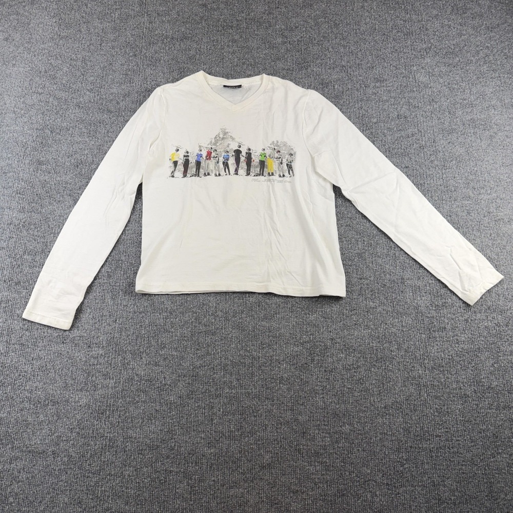 Polo Jeans Co. Ralph Lauren Shirt Womens Petite Small White Ski Graphic Top